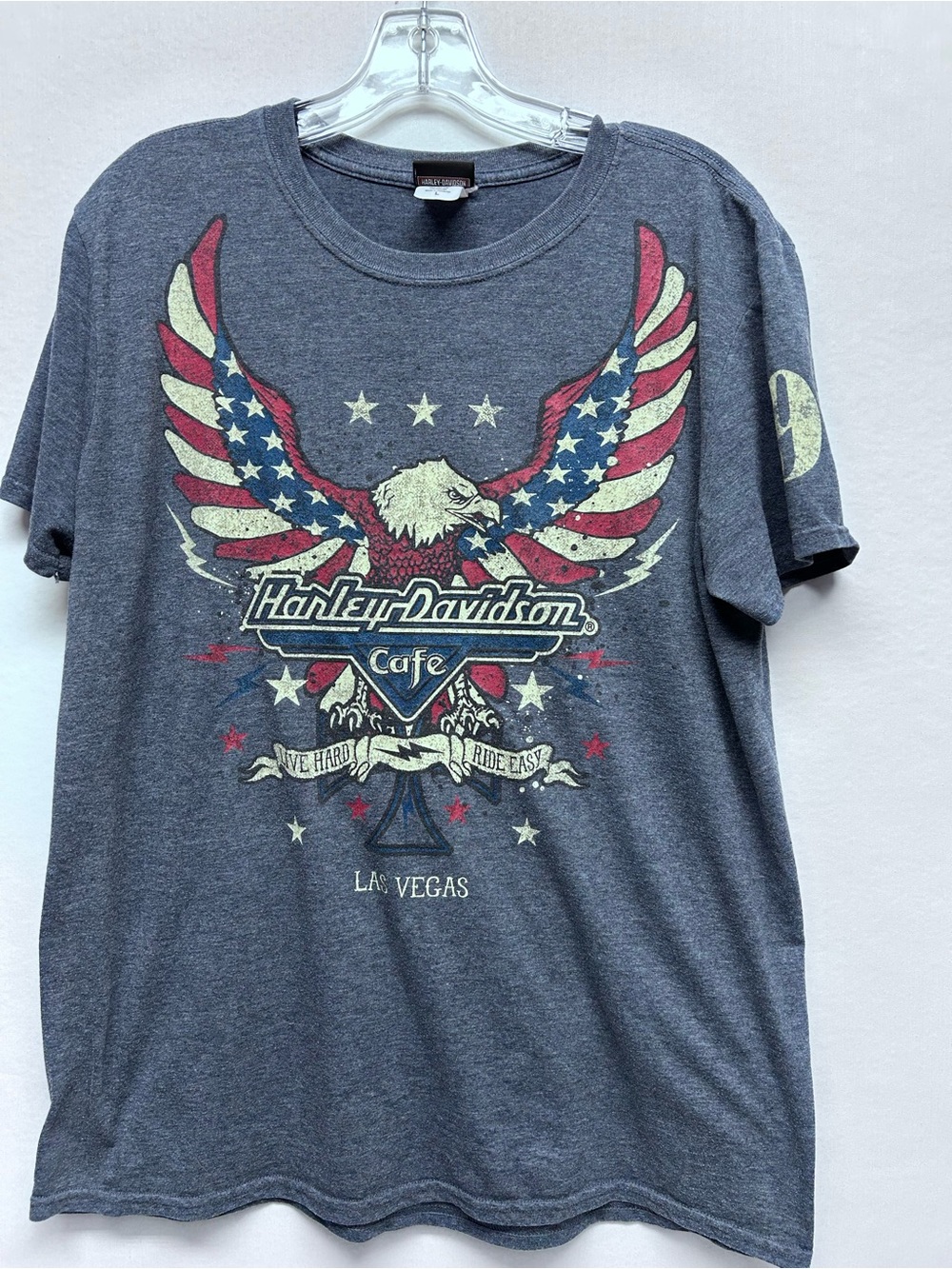 Harley-Davidson Men’s Gray Eagle Graphic Tee - Las VegasVTG